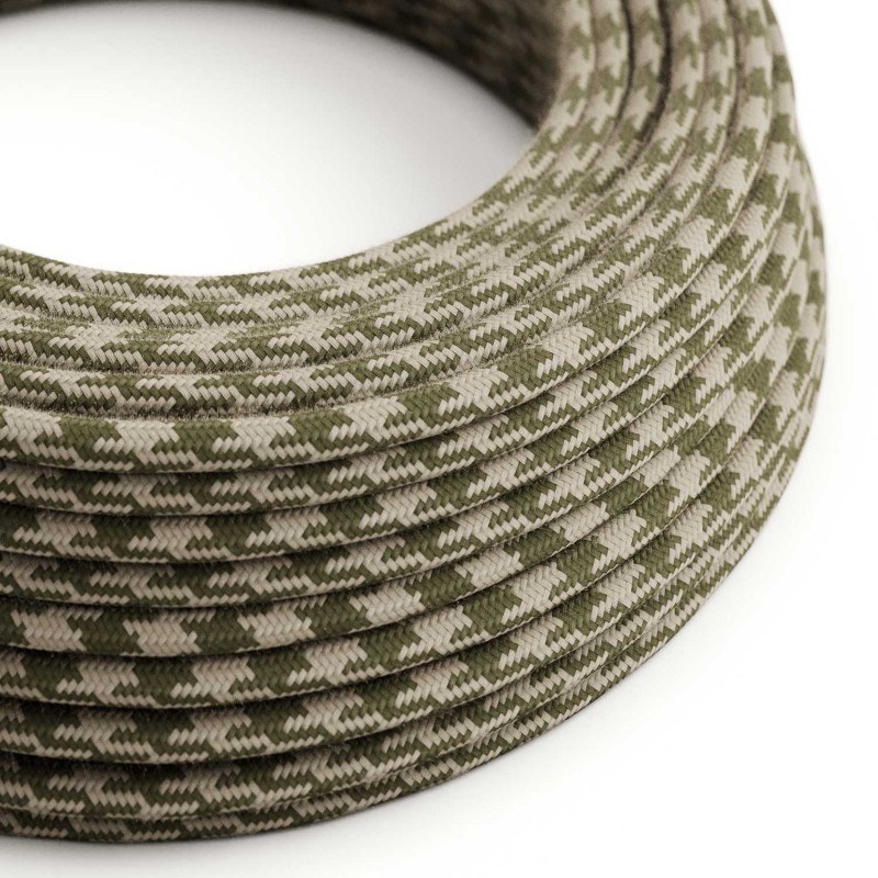 Cable Textil Efecto Seda Verde Tomillo y Gris pardo CLRP30