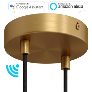 Florón cilíndrico SMART Wifi metálico con asistente vocal 2 salidas centrales