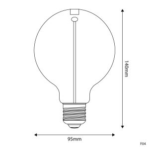 Bombilla LED Smoky Magnetic Deco Line Globo G95 2.2W 60Lm E27 1800K - F04 5