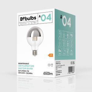 Bombilla LED Media Esfera Globo Plateada G95 3