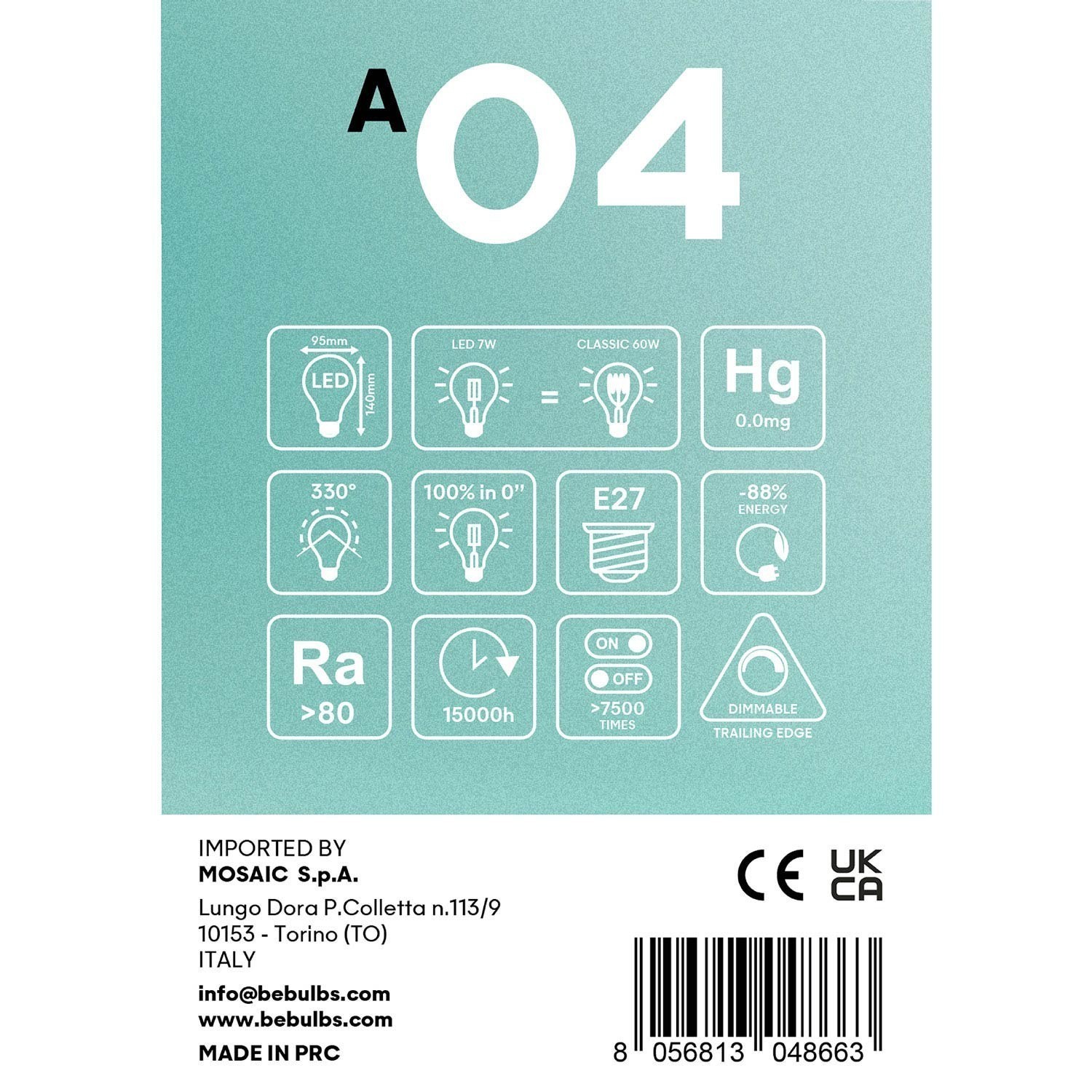 Bombilla LED Media Esfera Globo Plateada G95 4