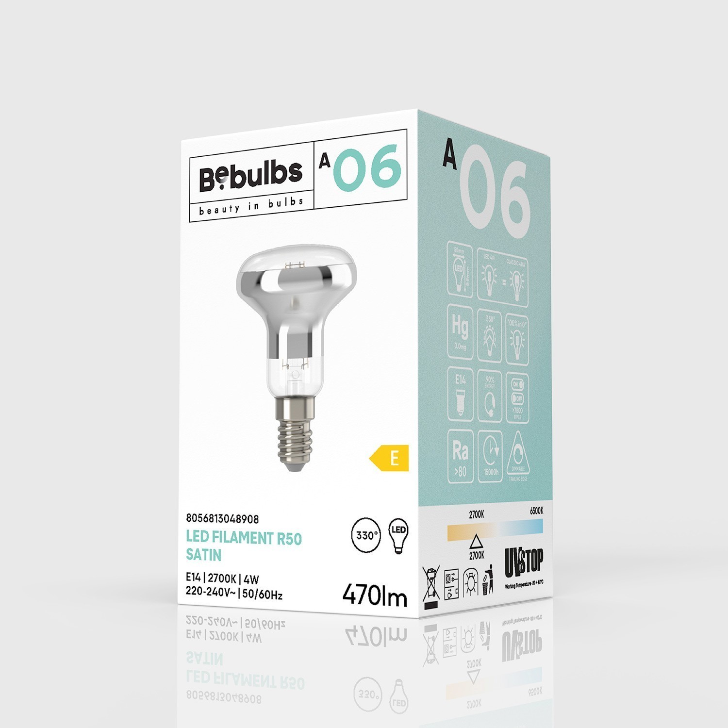 Bombilla LED Plata Espejo R50 4W 470Lm 3