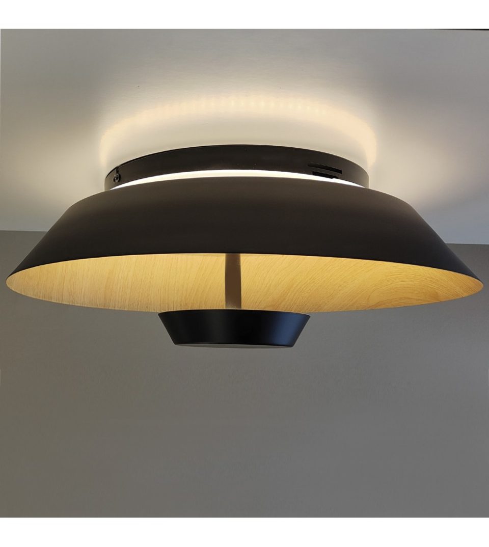 Plafón led Brooklyn 24+16W Negro Haya CCT Ø 450mm