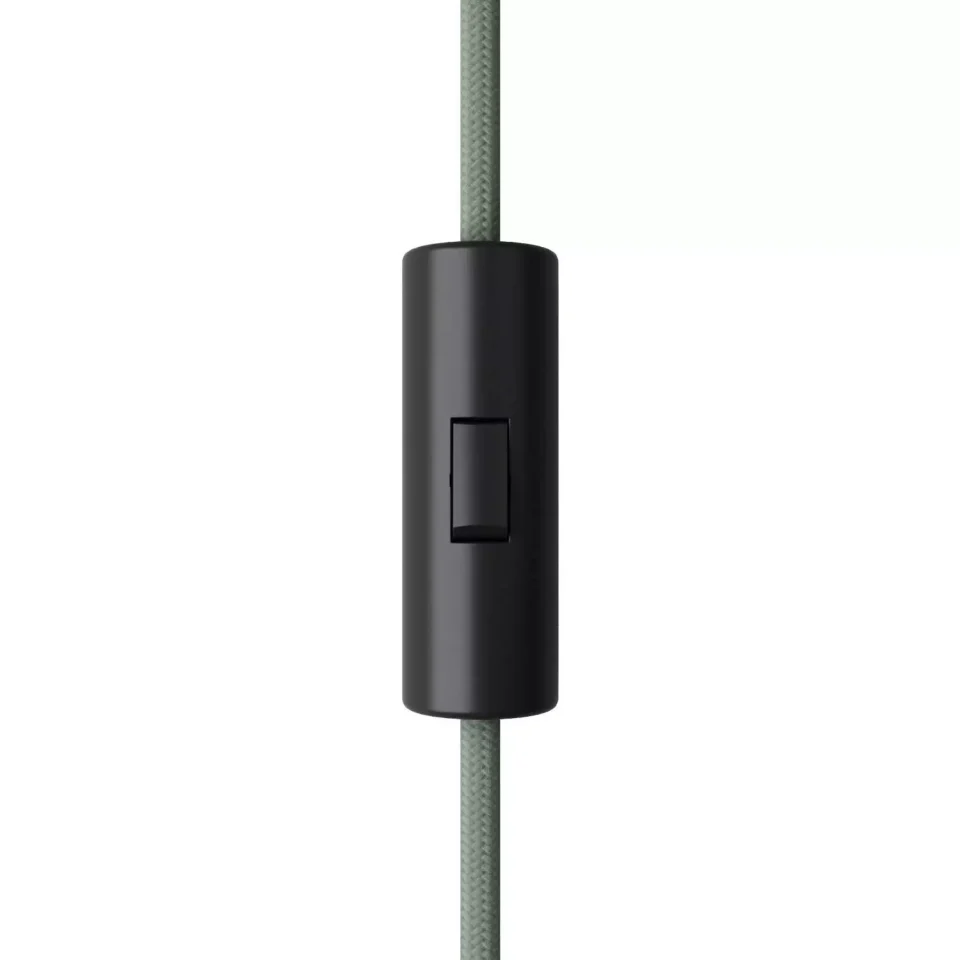 Interruptor unipolar basculante Negro con forma cilíndrica con toma tierra