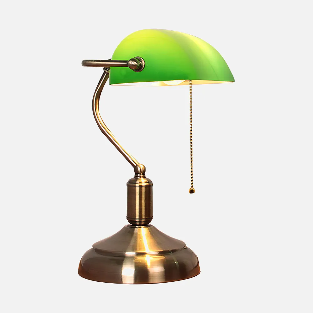 Lámpara de banquero con pantalla verde