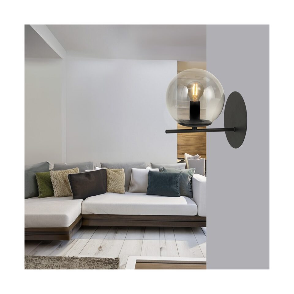 Aplique de pared Boston Negro E14